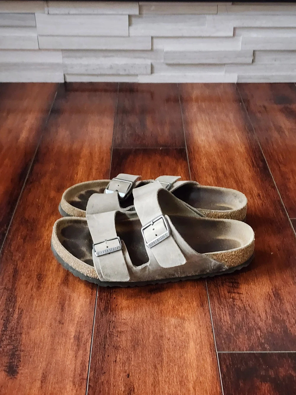 Birkenstock Arizona Taupe Suede Sandals Women's US 10 EU 41 Double Strap Comfort